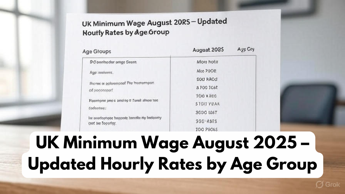 UK Minimum Wage August 2025 – Updated Hourly Rates by Age Group