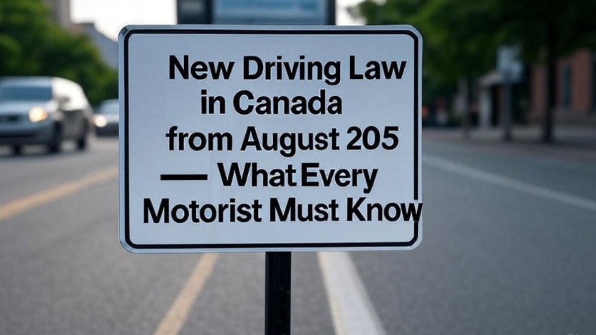New Driving Law in Canada from August 2025 – What Every Motorist Must Know